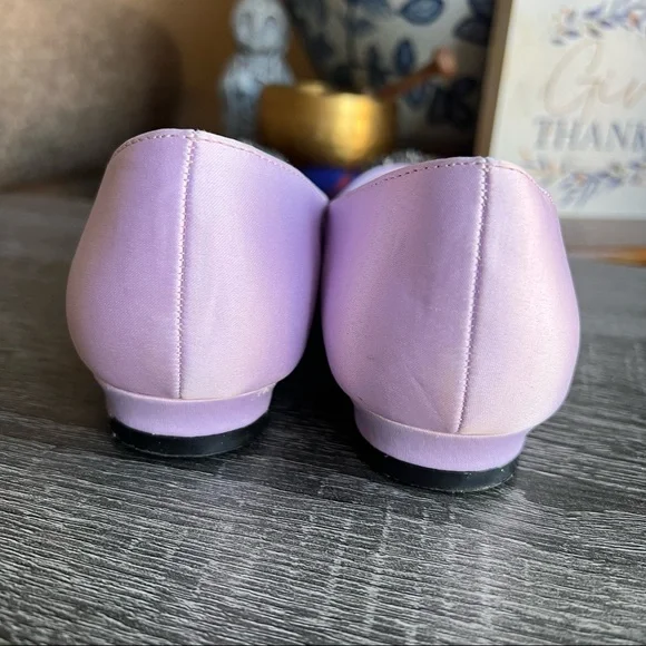 Manolo Blahnik Hangisi Embellished Lilac Flats EU36/US6 Used Once (see pics) - Picture 9 of 15